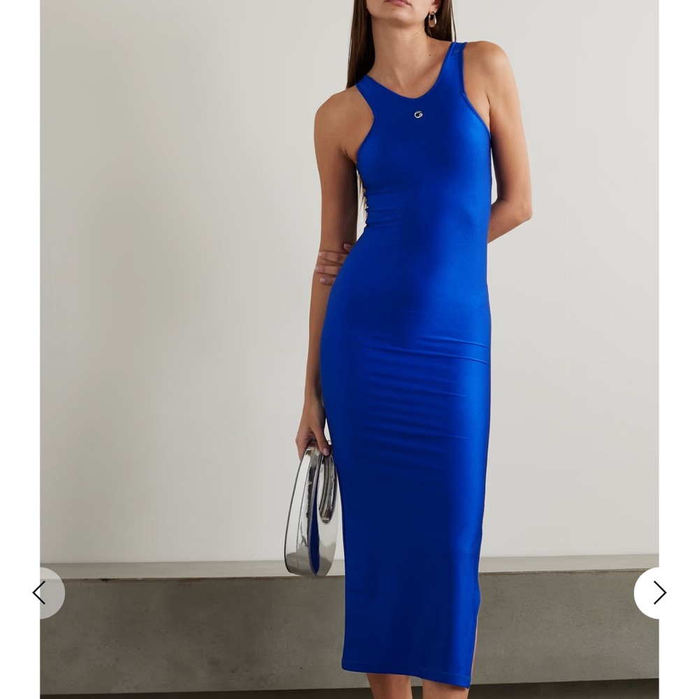 Coperni Blue Midi Dress with Silver Accent